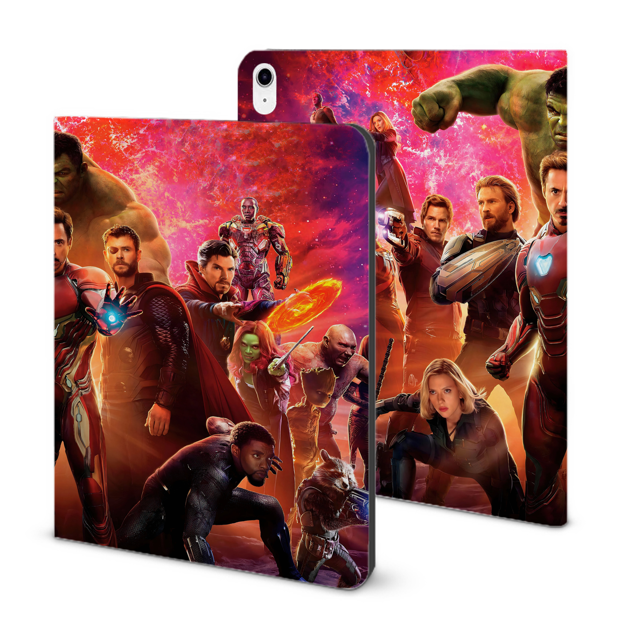 （画像用） アベンジャーズ The Avengers IPad ケース ブック型 PUレザー TPU 耐衝撃 軽量 薄型 ペン収納なし 全面保護 IPad 各モデル対応
